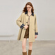 She pool contrasting color lapel single-breasted windbreaker women's 2026 spring new British style mid-length coat