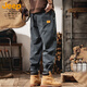 JEEP Jeep Freizeithose Herren Frühling und Sommer lockere Hose Herren Arbeitskleidung gerader Trend vielseitige Herrenhose Schwarz 2XL