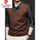 Pierre Cardin gefälschte zweiteilige langärmelige T-Shirt für Männer 2025 Herbst Neuer Trend Top Business Casual Base Shirt Z9758 Grau One Size 120 [141-160]