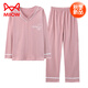 Catman (Miiow) Pajamas de primavera y otoño para mujeres La versión coreana delgada se puede usar en el exterior de las mangas largas.