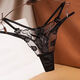 Sexy sexy underwear women's thong transparent lace bed hot flirting European and American T-pants large size 1 pack purple M size waist 1'8-2'1