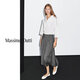 Massimo Dutti autumn new product 20205 women's clothing elegant and high-end simple style box pleated skirt 05257504 dark gray XS (34) (165/62A)