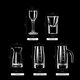 Yongfan home wine dispenser white wine glass shelf storage set Chinese style high-looking one-cup wine set for hotel customization 6 pots 6 cups 10ml goblet + 80ml wine dispenser