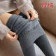 Catman Autumn and Winter Cotton Vertical Striped Pantyhose Women's Velvet Thickened Warmth Slimming High Waist Foot Stomping Leggings for Outerwear Smoke Gray Dark Gray Velvet Suitable for -5-10 C Thickened One Size Stamping Foot Socks Suitable for 85-135 Jin Jin is equal to 0.5 kg.