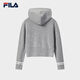 FILA 斐乐官方女士编织衫2025冬季新款休闲宽松连帽拉链毛衣开衫 烟花云灰-MG M 165/84A/M