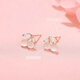 Lugeli cherry cat eye earrings for women sterling silver simple small earrings 2025 new trendy 925 silver sweet and cute earrings cherry cat eye earrings