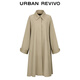UR new autumn women's retro modern large lapel ultra-loose windbreaker jacket ULG150003 Khaki (loose) S (XS-S)