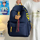
2025 College Style Ins Backpack Lightweight Letters College Students' School Bag Simple Daily Commuter Large Capacity Backpack Red + Pendant