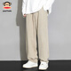 Big mouth monkey (paul frank) trendy brand jeans men's autumn and winter vertical straight wide leg scimitar sports casual loose work long pants Khaki 76H official authentic L recommended 120-140Jin Jin equals 0.5 kg