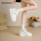 Daphné officielle semelles épaisses chaussures blanches chaussures de planche pour femmes 2025 Nouveau automne en améliorant les chaussures pour femmes respirantes et polyvalentes chaussures de sport décontractées Produit blanc [6 cm d'épaisseur] 37