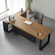 Sleep haha solid wood boss desk workbench with side cabinet office Chinese style log leader manager computer desk executive desk