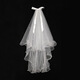 Pang Donglai Quality Proposal Veil White Headdress Get a Certificate Photo Props Bride Wedding Engagement Registration Main Wedding Dress 2 Layers丨 Hairpin [Big Ribbon Bow Curly Ring About 50cm] 60cm-80cm