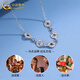 China Gold (CHINA GOLD) PT950 Platinum Crushed Ice Five Emperors Money Necklace Women's New Valentine's Day Birthday Gift Year of the Horse Animal Year Gift Platinum Five Emperors Money Necklace About 4.4g