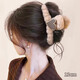 Plush grabber women's autumn and winter high-end 2025 new hairpin back head hair shark clip large clip headwear light coffee love 12CM