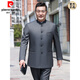 Pierre Cardin Wedding Dad Chinese tunic suit for men's wedding Chinese style classic new Chinese style improved middle-aged and elderly clothing Gray top + pants S 165/72