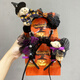 Zi Jiafu Halloween headband hair accessories pumpkin bear bow headband funny party devil decoration spider adult headband 7# glow-pumpkin cone hat ear headband