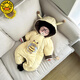 G.duck little yellow duck baby clothes thickened and warm for outing newborn cotton padded clothes outing clothes plus velvet winter rompers one-piece yellow 73cm