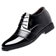 Pei kezhen zapatos de cuero suave para hombres casuales 9921 altura interior negro brillante 38