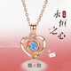 Ji Sifan Light Luxury Necklace Women's Eternal Heart Rose Gold Jewelry Valentine's Day Anniversary Birthday Gift for Girlfriend and Wife Rose Gold Blue Diamond Topaz