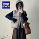 ROMON down cotton vest women's European goods 2025 autumn and winter new Korean version loose waistcoat high-end style vest vest black regular M recommended 85-105Jin Jin equals 0.5 kg
