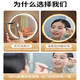 Large makeup mirror with light desktop LED lamp desktop home student dormitory ins bedroom three-color fill-in light dressing table round mirror Valentine's Day gift for girlfriend Elegant white 40cm without light