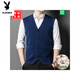 Playboy (Playboy) Autumno e invierno Cardalería Cardigan Chaleco Vest Pure 2025 Wool Vest Open Vest Traje de papá delgado D021 Dark Grey M 165 Sugerencia 90-120Jin [Jin equivale a 0.5 kg]