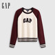 Gap Women's Autumn Logo Contrast Raglan Sleeve Loose Woolen Top Sweater 793651