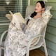 2025 autumn long-sleeved nightgown for women sweet loose princess style pajamas for women long pull-ups can be worn outside home clothes A13064: Mixing Fanhua bra nightgown XL (165-170cm, 120-140Jin[Jin equals 0.5 kg])