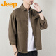 JEEP Jeep long-sleeved shirt men's spring casual loose jacket men's workwear all-match shirt men's khaki 4XL