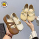 G.duck Little Yellow Duck Girls' Small Leather Shoes 2026 Spring and Autumn New Girls Lolita Peas Shoes Sweet Mary Jane Princess Shoes White It is recommended to add 1CM to the foot length when ordering 32 Inner length 19.6CM