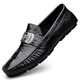 Ink kiss him and her live broadcast crocodile pattern beans shoes lazy driving shoes British casual men's leather shoes cowhide 15888 black 38