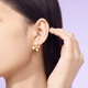 Century Yuan Iris Gold Earrings 3D Hard Gold as a birthday gift for your girlfriend, about 2.54g