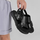 Aocon Sandalias oficiales Hombres de cuero genuino cómodos zapatos de playa de moda