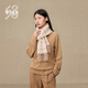 
Ordos 1980 pure cashmere checked two-color comfortable scarf for women commuting long scarf 25 autumn and winter soft wax powder 180cmX30cm