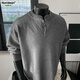 Homlean old money Henry collar knitted sweater men's advanced lazy style casual all-match top autumn HC19 dark gray L