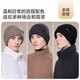 JIUMU cashmere large head circumference warm woolen hat autumn and winter wool knitted hat cold hat winter hat pile hat cold protection hat for men