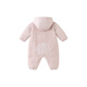 YEEHOO shopping mall same style baby romper hooded three-proof winter baby girl warm and cold-proof comfortable new style soft mist powder 80cm