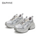 Daphne [Same Model in Song Qian] Yunruo Daddy Shoes for Women 2025 Autumn New Thick-soled Mesh Sneakers Fashionable Casual Shoes Off-white [Mesh Breathable] 37