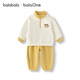 Balabala Children's Cost pour garçons et filles manches longues à manches longues SETTRES SEPRENCES ET AUTOMNE 2025 NOUVEAUX SPART BÉBÉ SPART MODE BLANCE ET JAUNE COMME 30437 -208425104202 100