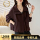 LISM shopping mall same style high-end jacket 2025 autumn fashion casual jacket women's loose versatile hooded baseball purple L recommended 110-120 Jin Jin equals 0.5 kg