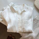 [Linse Sensing White Shirt] Summer Summer Fin Loose Slimming Sun Protection Tops pour les femmes, nouveaux styles de vêtements autonomes blancs L