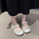 Mary jane zapatos individuales de encaje para mujer malla sin alivio sólido espesor Zapatos de pasos lentos sin deslizamiento zapatos madres casuales y de moda