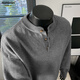 Homlean old money Henry collar knitted sweater men's advanced lazy style casual all-match top autumn HC19 dark gray L
