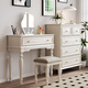 Xiaomi Noble American Solid Wood Chest of Drawers Bedroom Drawer Cabinet French Wall Side Cabinet Storage White American Single Dressing Table Stool Not Included (Table Legs Need To Be Assembled Manually)