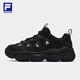 FILA official pea plus velvet shoes dad shoes 2025 winter new casual thick-soled sports shoes men's shoes black-BK 42.5