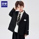 Romon children's suit suit British flower girl dress boy college style casual suit piano performance suit black 120