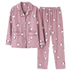 Yalu 2025 short old man long sleeve suit spring and autumn women's trousers pajamas middle-aged and elderly mothers home clothes 2687 4XL (180-200Jin[Jin equals 0.5 kg])