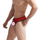Men's sexy underwear thong T-pants mesh open crotch skirt underwear sexy fabric soft red uniform size