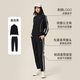 ANTA velvet warm sports suit for women winter women's casual suit sportswear jacket women's trousers sports two-piece set. Recommended regular two-piece set for autumn and winter. Basic black-1 M/female 165