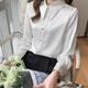 He Jiagong shirt women's acetate satin 2025 spring and autumn style interview formal professional shirt high-end French long-sleeved top white L recommended 100-110Jin Jin equals 0.5 kg